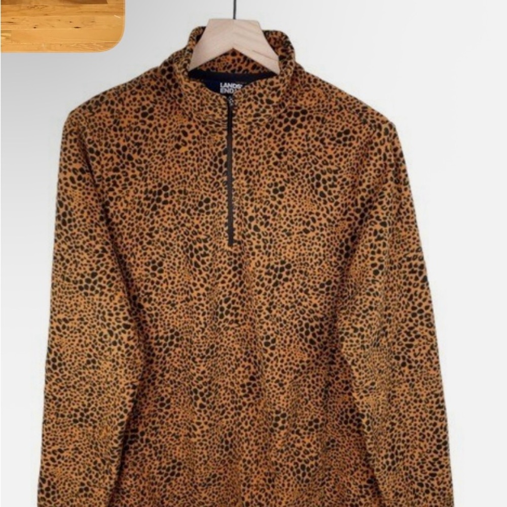 Lands' End XS Animal Print Fleece Top - Picture 2 of 5